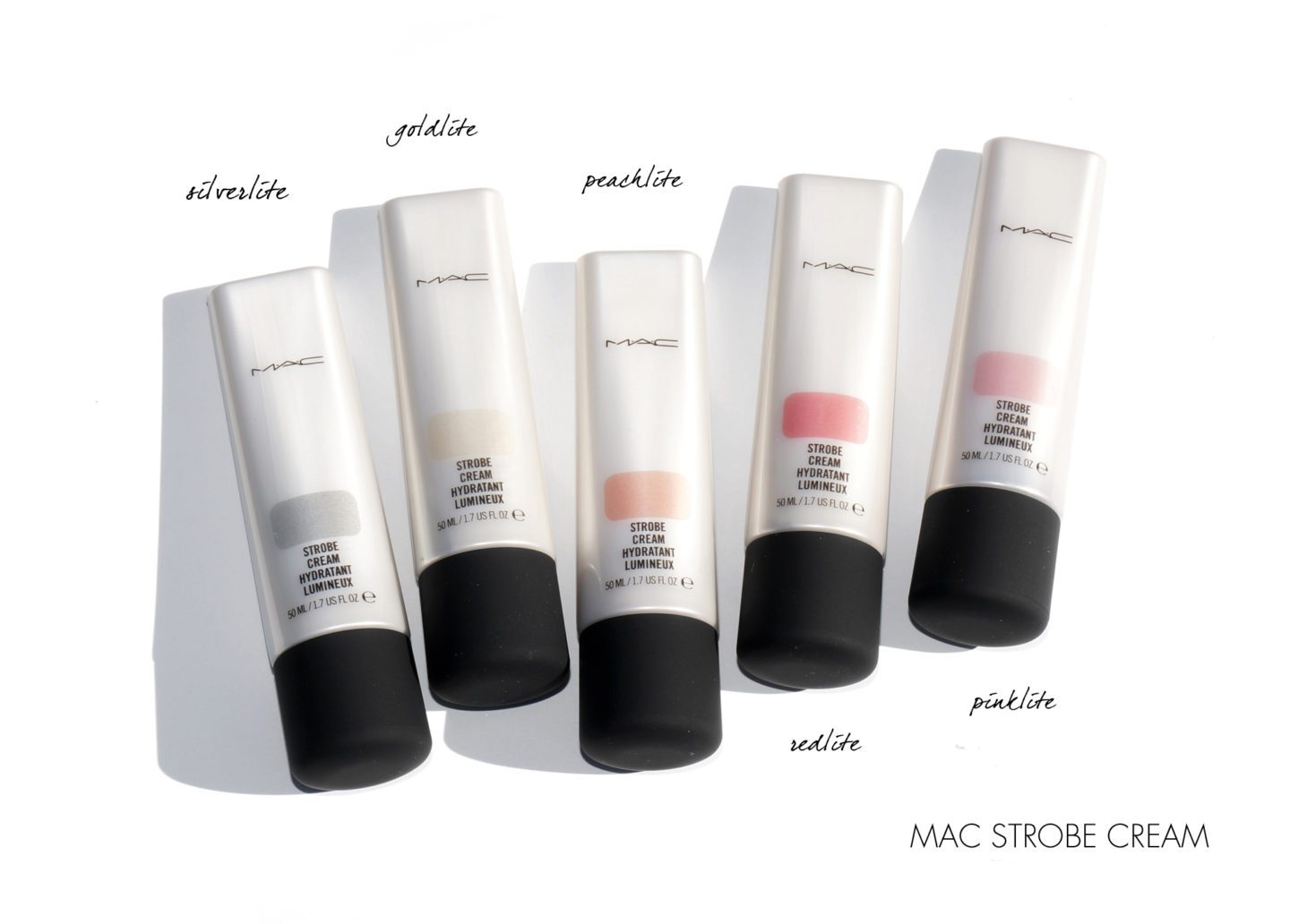 MAC Strobe Cream New Shades Silverlite Goldlight Peachlite Redlite Pinklite