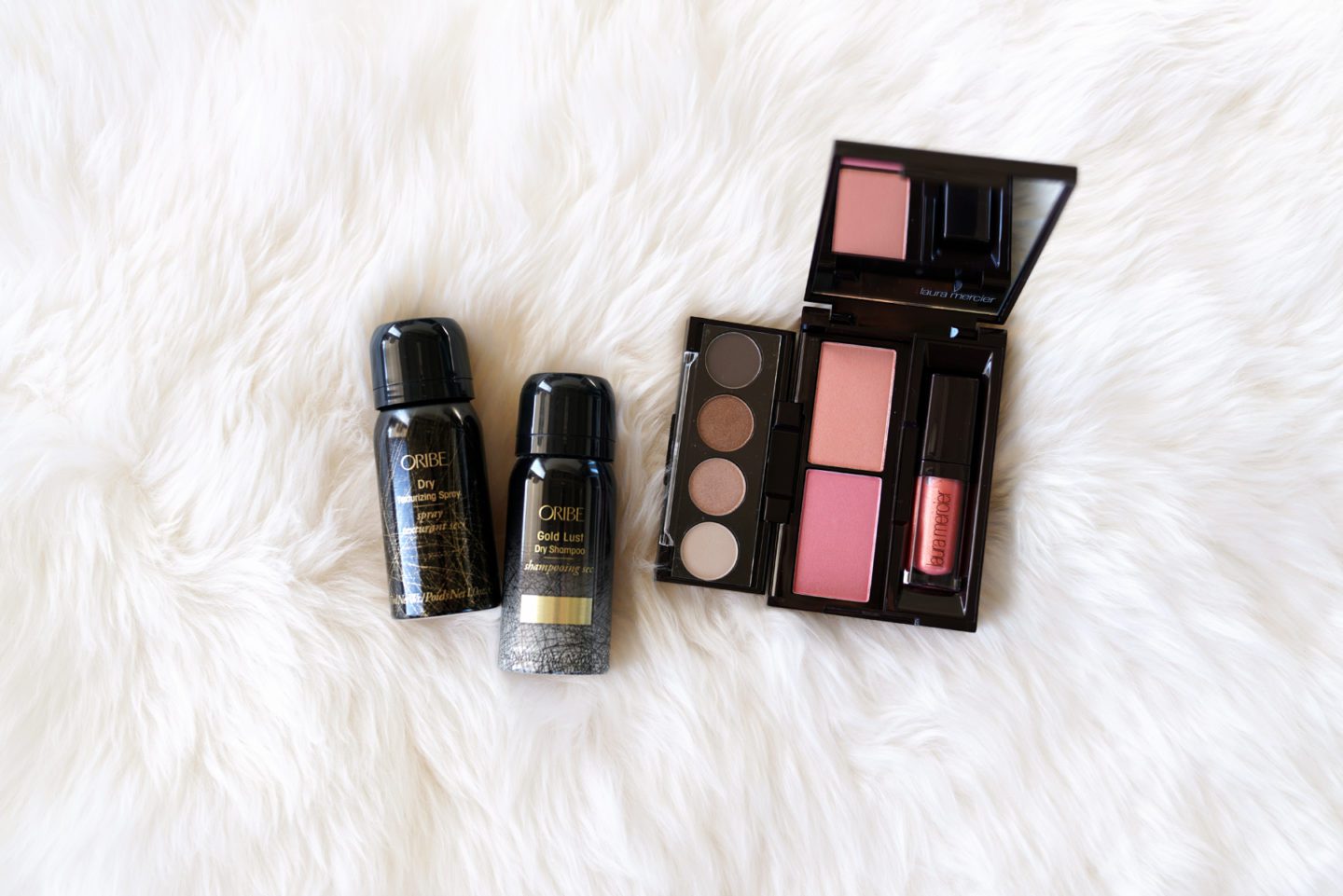 Oribe Mini Dry Texturizing Spray Dry Shampoo and Laura Mercier Going Glam Palette