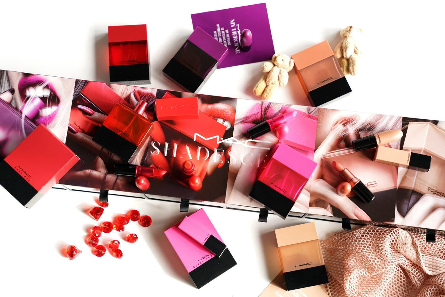 MAC Shadescents Perfume and Lipstick Heroine, Ruby Woo, Lady Danger, Candy Yum-Yum, Velvet Teddy and Creme d Nude Review via Fashion Groom Spot