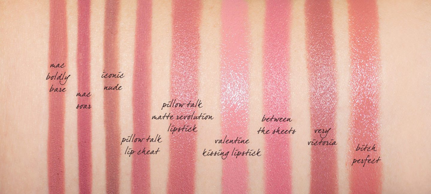Charlotte Tilbury Pillow Talk and Valentine Comparison Swatches | Fashion Groom Spot