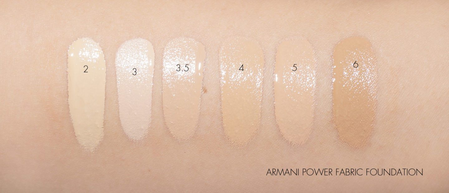 Armani Power Fabric Foundation Swatches | Fashion Groom Spot
