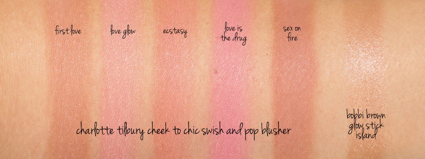 Charlotte Tilbury Cheek to Chic Swatches and Bobbi Brown Glow Stick Island | Fashion Groom Spot