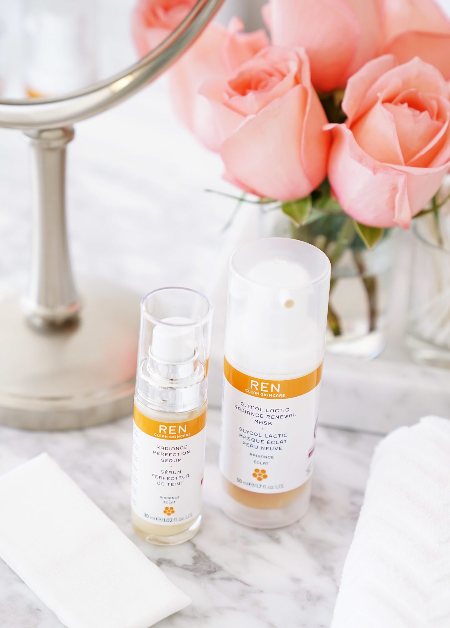 REN Clean Skincare Glycol Lactic Radiance Renewal Mask and Radiance Perfection Serum Review