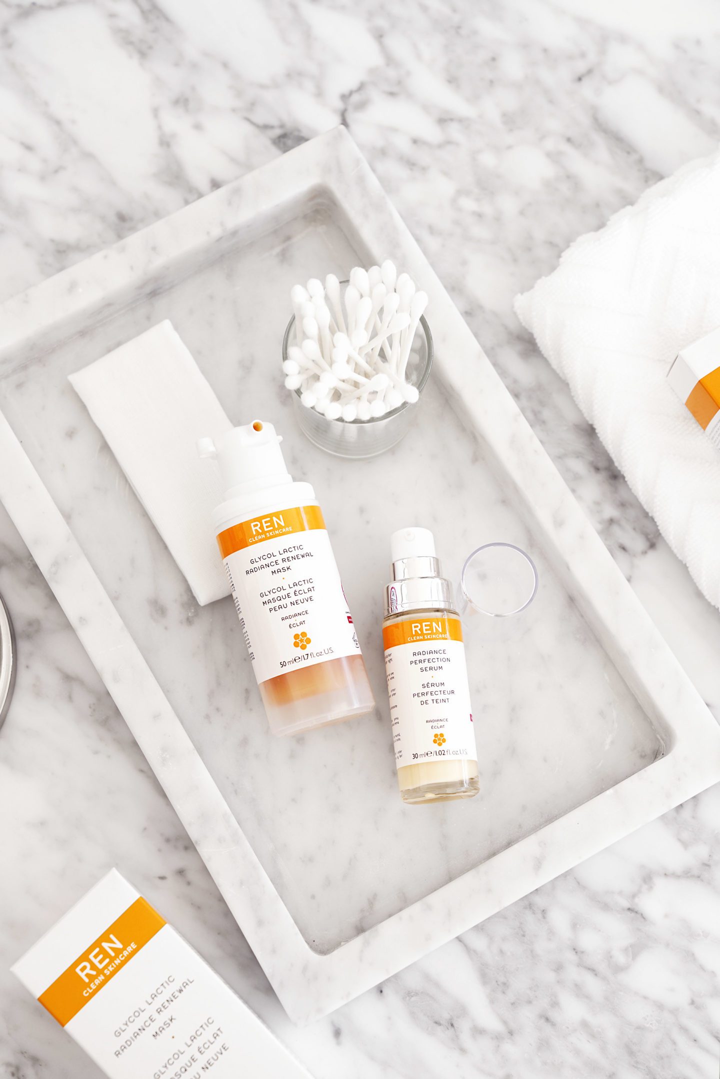 REN Clean Skincare Glycol Lactic Radiance Renewal Mask and Radiance Perfection Serum Review