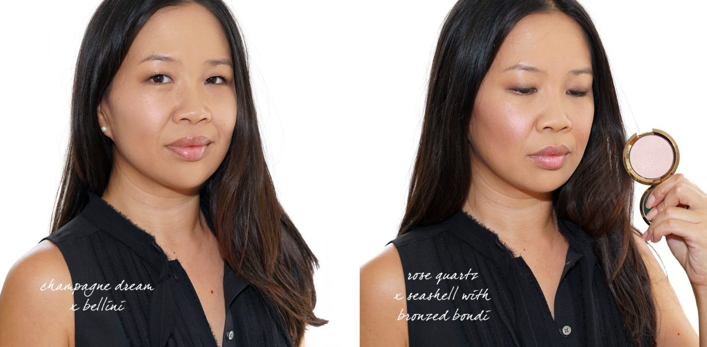 Becca Light Chaser Champagne Dreams Bellini and Rose Quartz Seashell