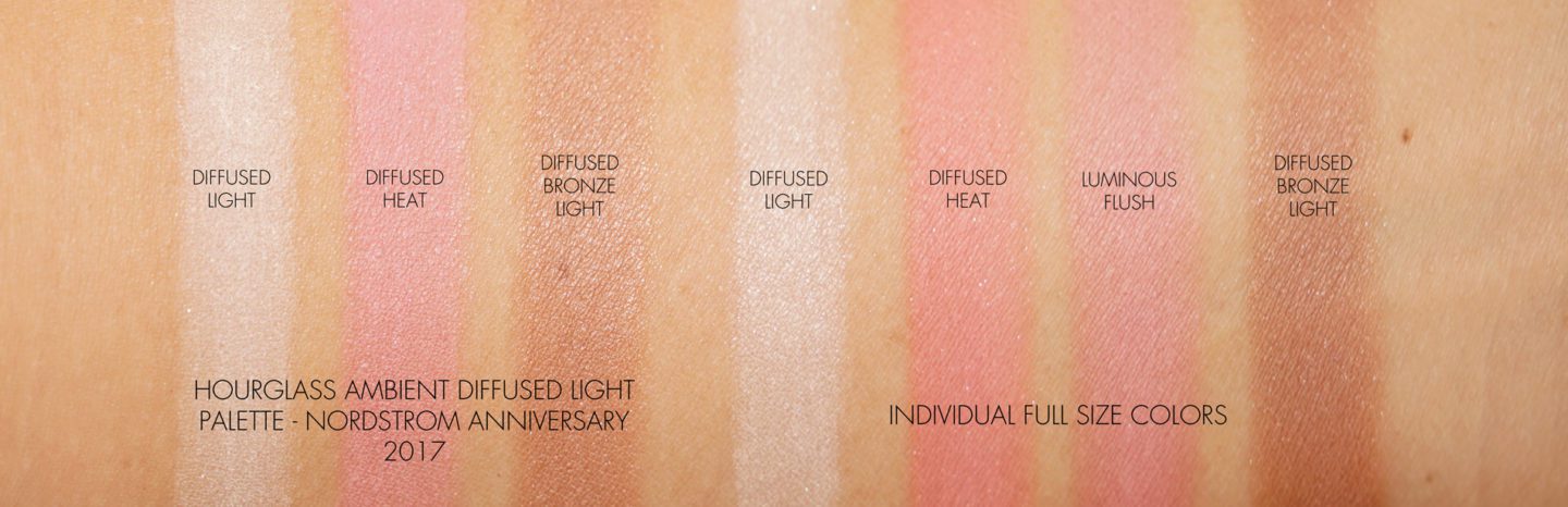 Hourglass Ambient Diffused Light Palette swatches vs individuals | Fashion Groom Spot