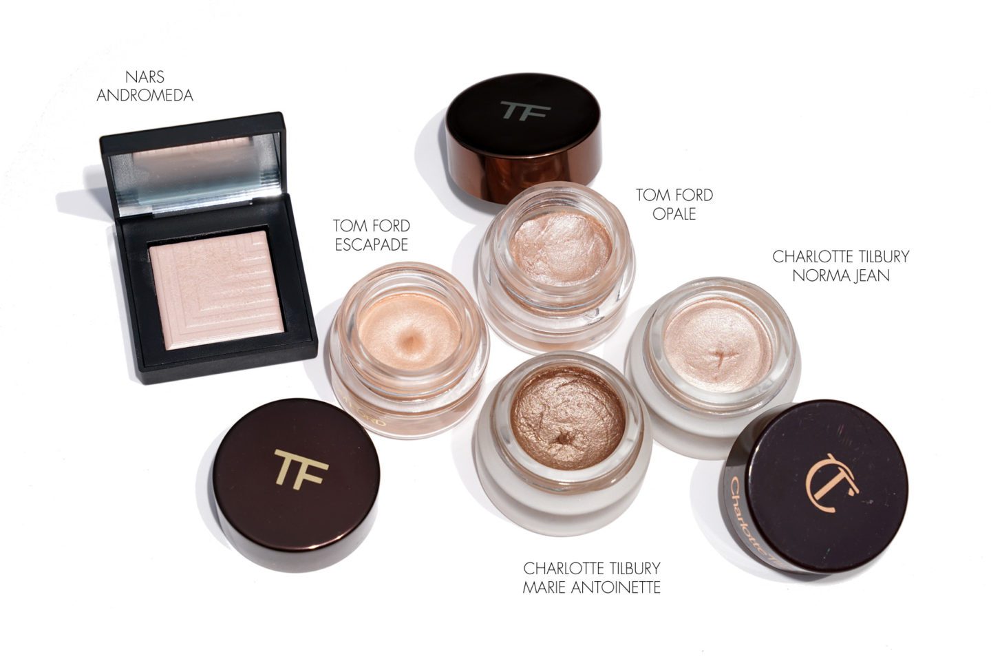 Cream Shadows NARS, Tom Ford, Charlotte Tilbury