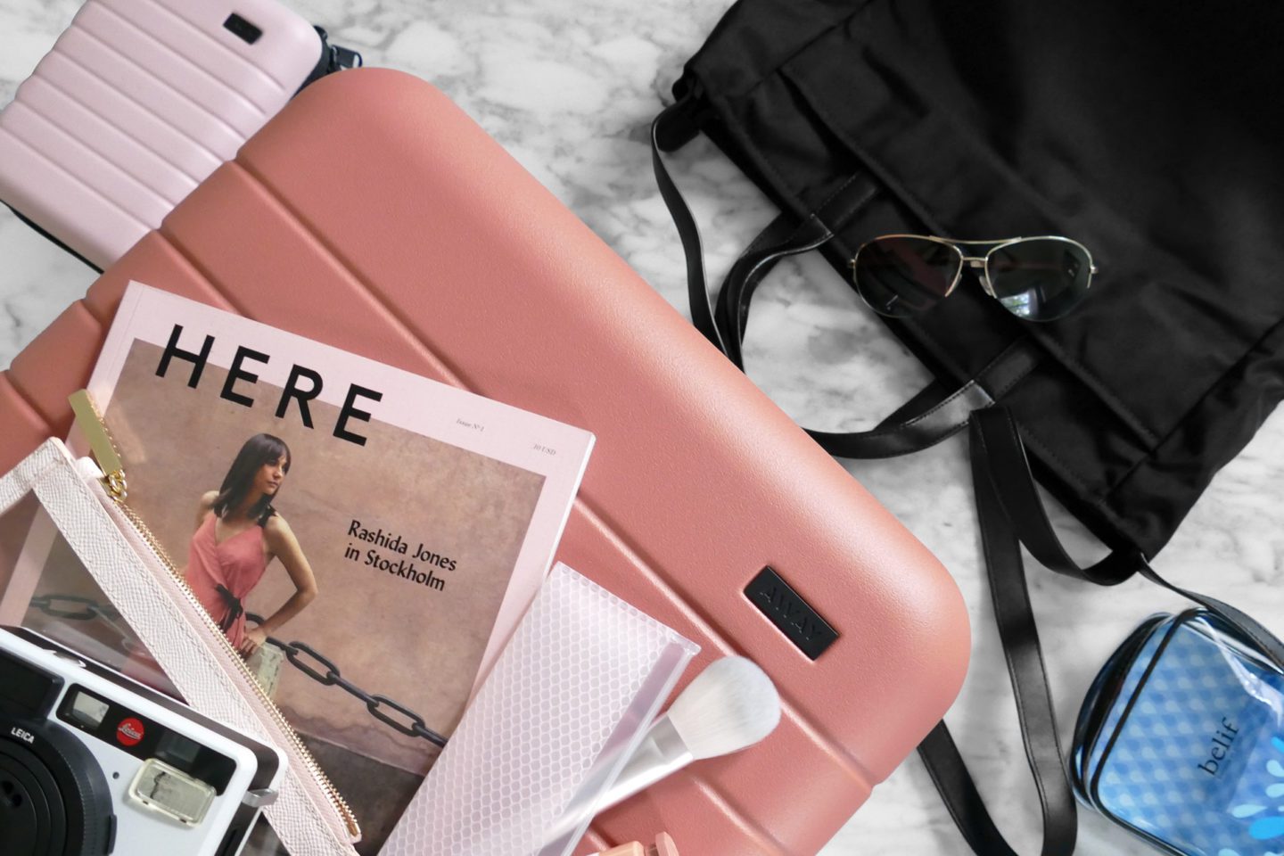 Away Luggage x Rashida Jones Clay and Tote | Fashion Groom Spot