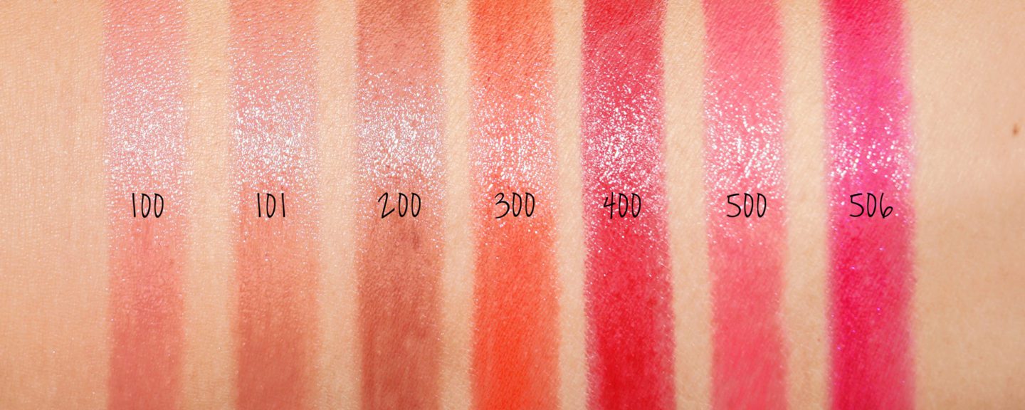 Armani Ecstasy Shine lipstick swatches