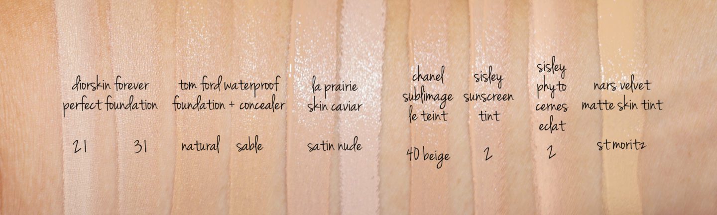 Foundation swatches via Fashion Groom Spot