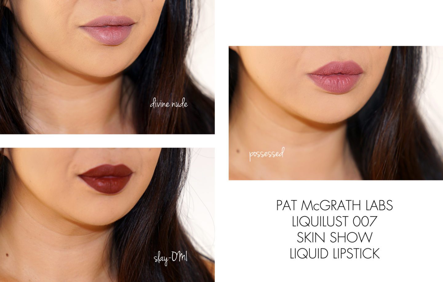 Pat McGrath Liquid Lipsticks in Divine Nude, Possessed and Slay-OMI