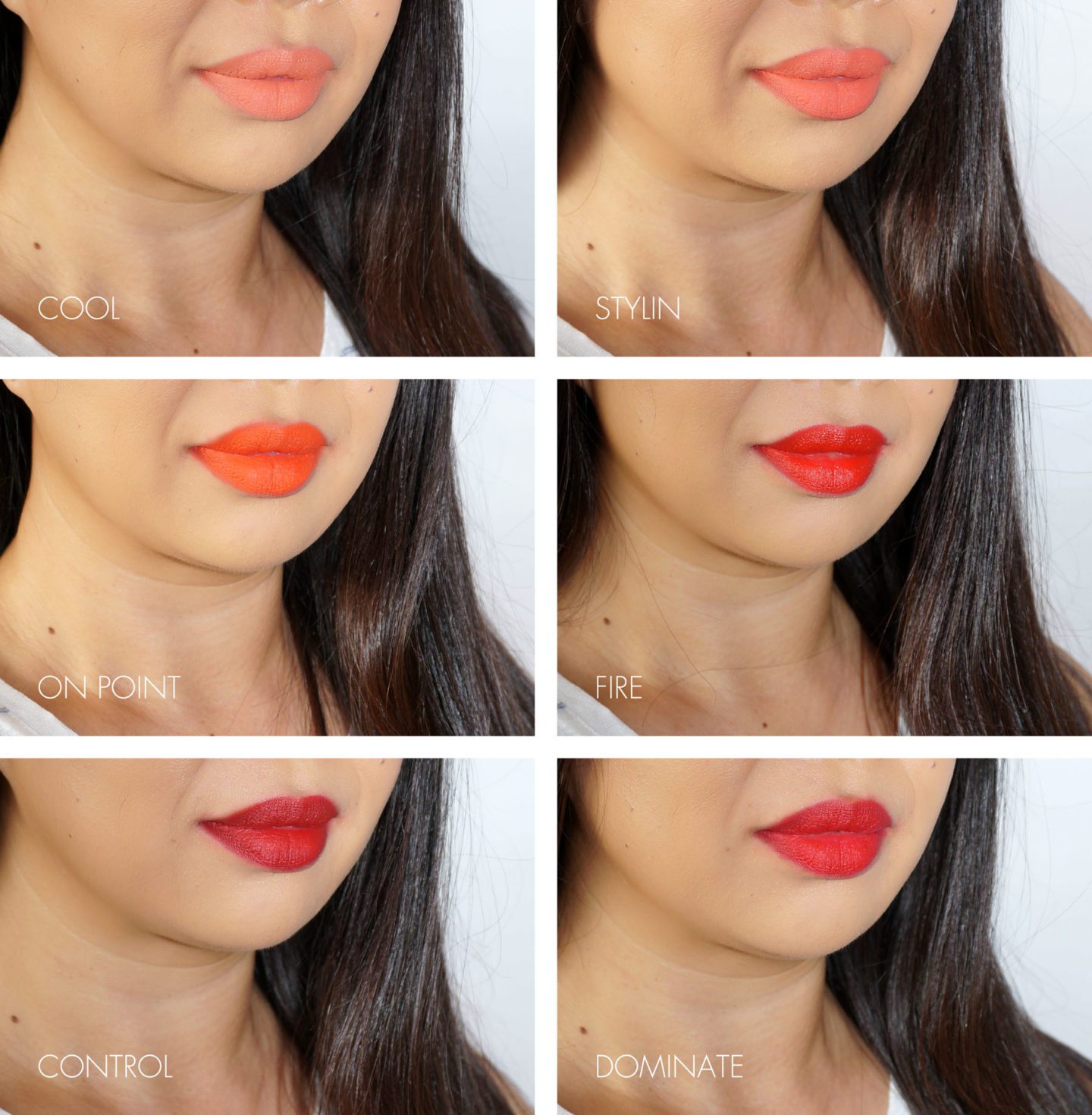 Laura Mercier Velour Extreme Swatches Cool, Stylin, On Point, Fire, Control, Dominate