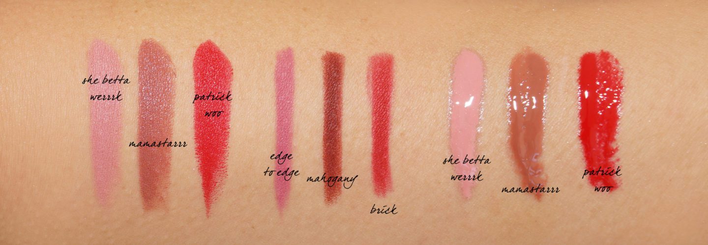 MAC Patrick Starrr Lipsticks and Lipglasses swatched