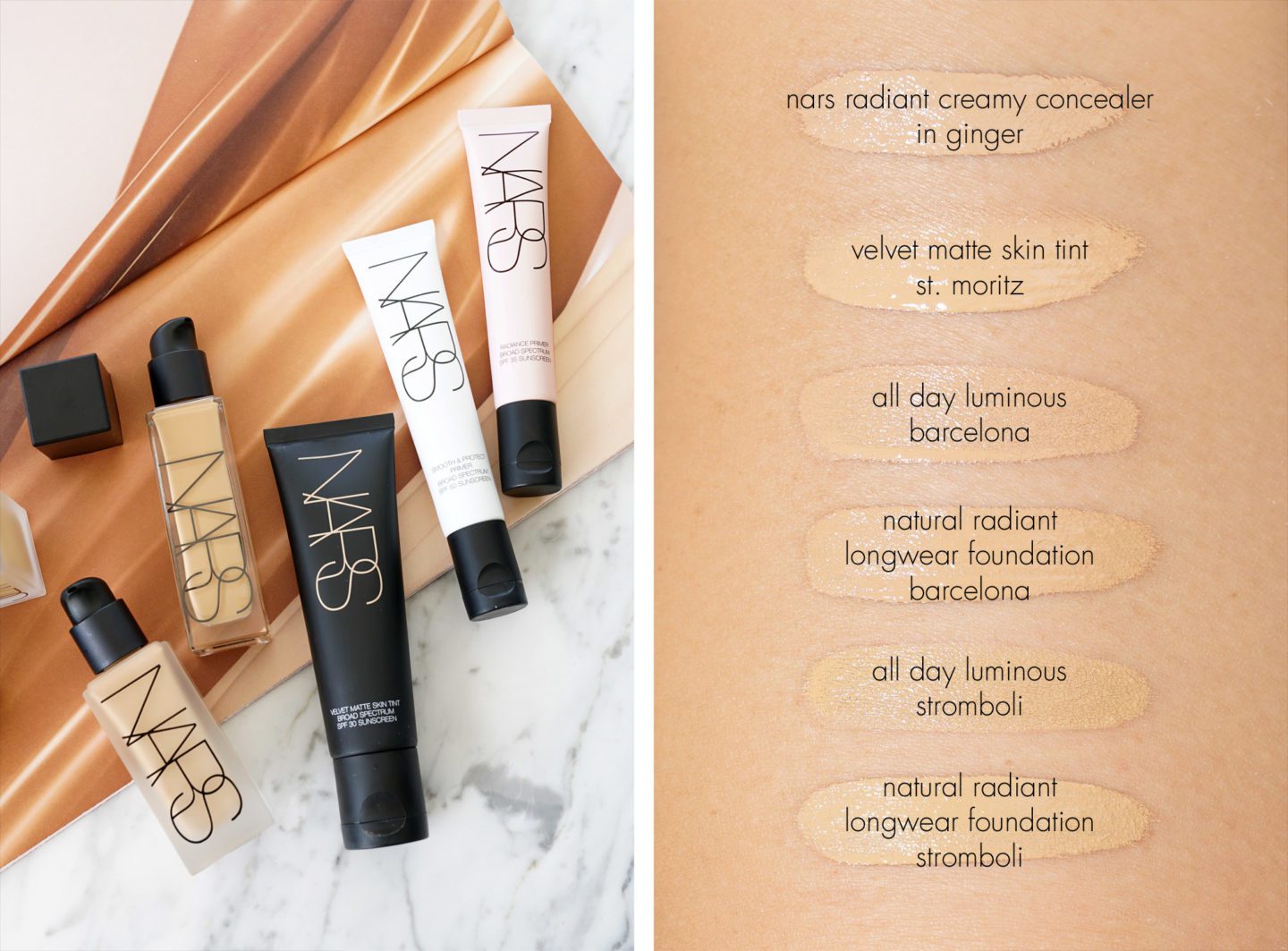 NARS Foundation Swatches Stromboli, Barcelona and St. Moritz