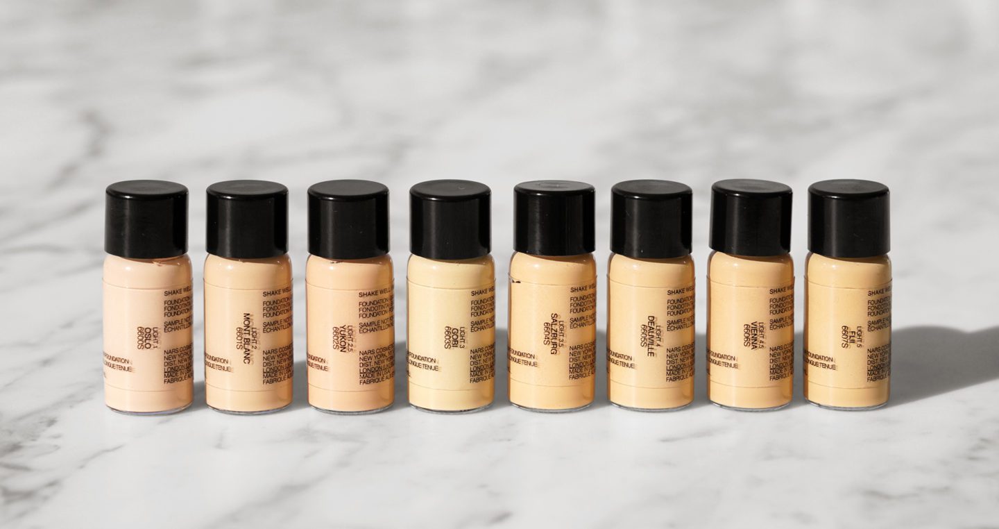 NARS Natural Radiant Longwear Foundation in Oslo, Mont Blanc, Yukon, Gobi, Salzburg, Deauville, Vienna and Fiji