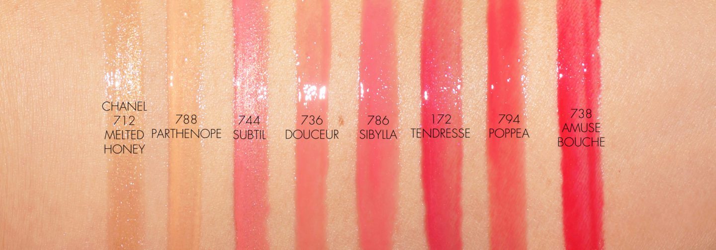Chanel Rouge Coco Gloss swatches | Fashion Groom Spot