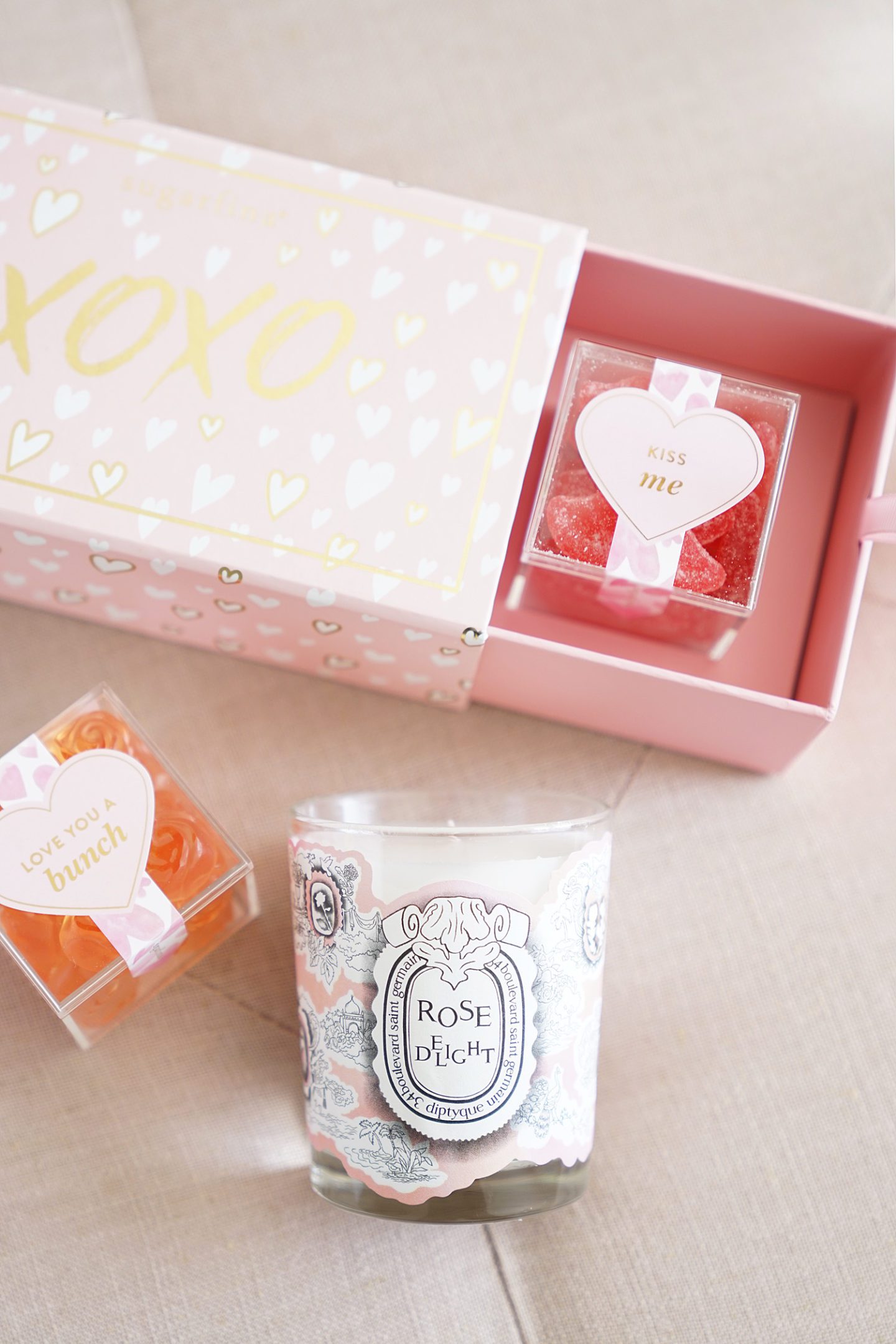 Sugarfina Valentine's Day Duo and Diptyque Rose Delight Candle | Fashion Groom Spot