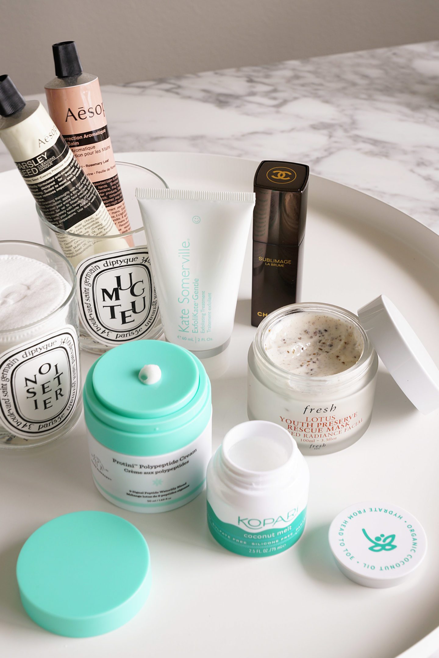 New Skincare Drunk Elephant Protini Polypeptide Cream, Kopari Coconut Melt and Fresh Youth Preserve Mask