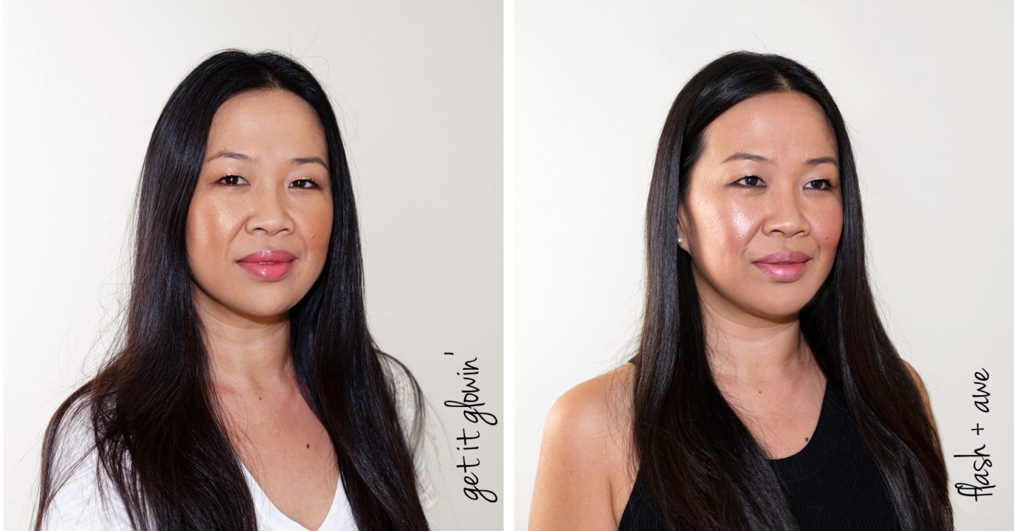 MAC Hyper Real Glow Palette Swatches Get It Glowin' and Flash + Awe