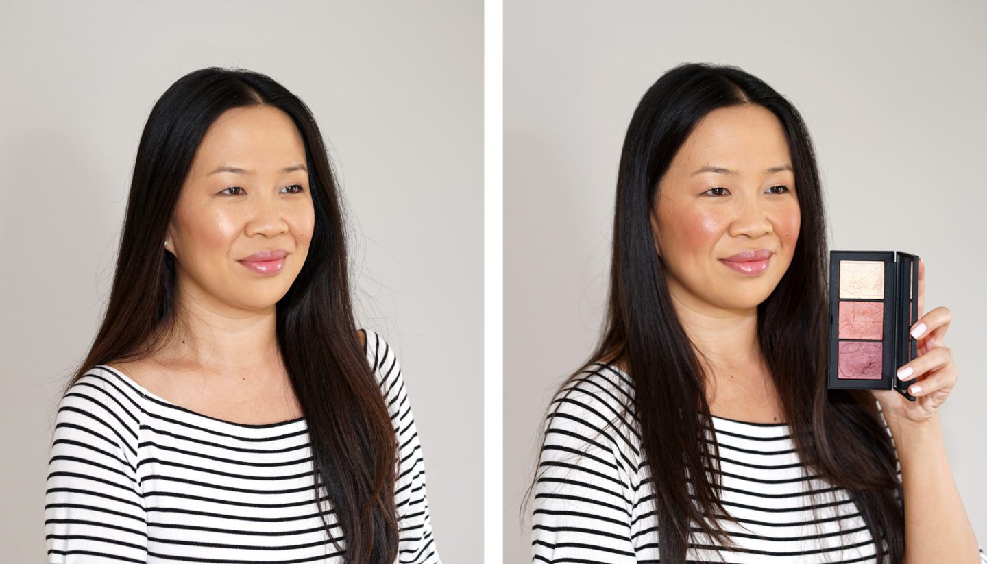 NARS Easy Glowing Cheek Palette Reve Sale and Coucher de Soleil swatches