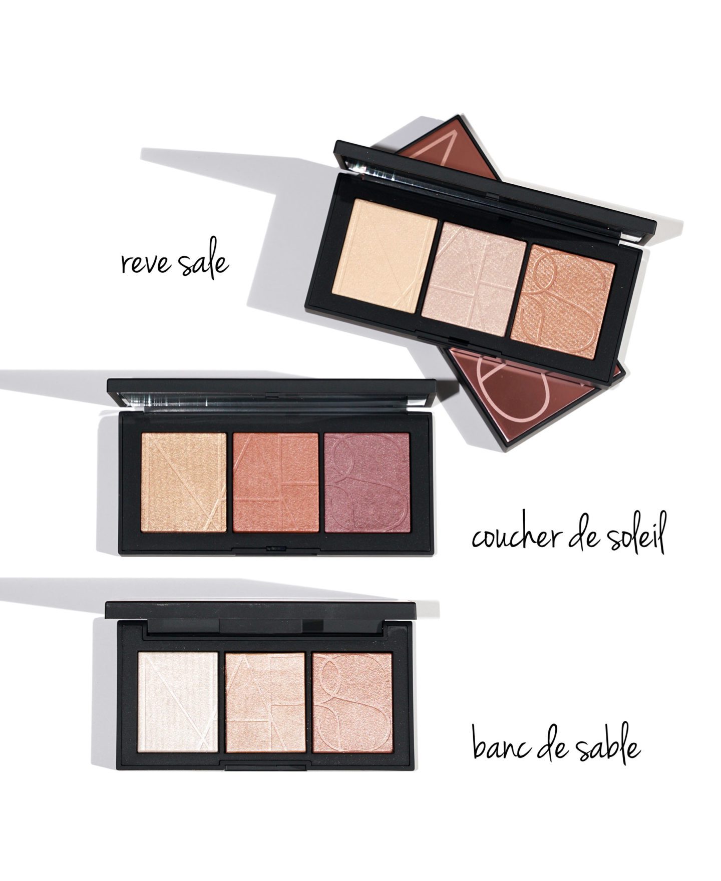 NARS Cheek Palettes Reve Sale, Coucher de Soleil and Banc de Sable