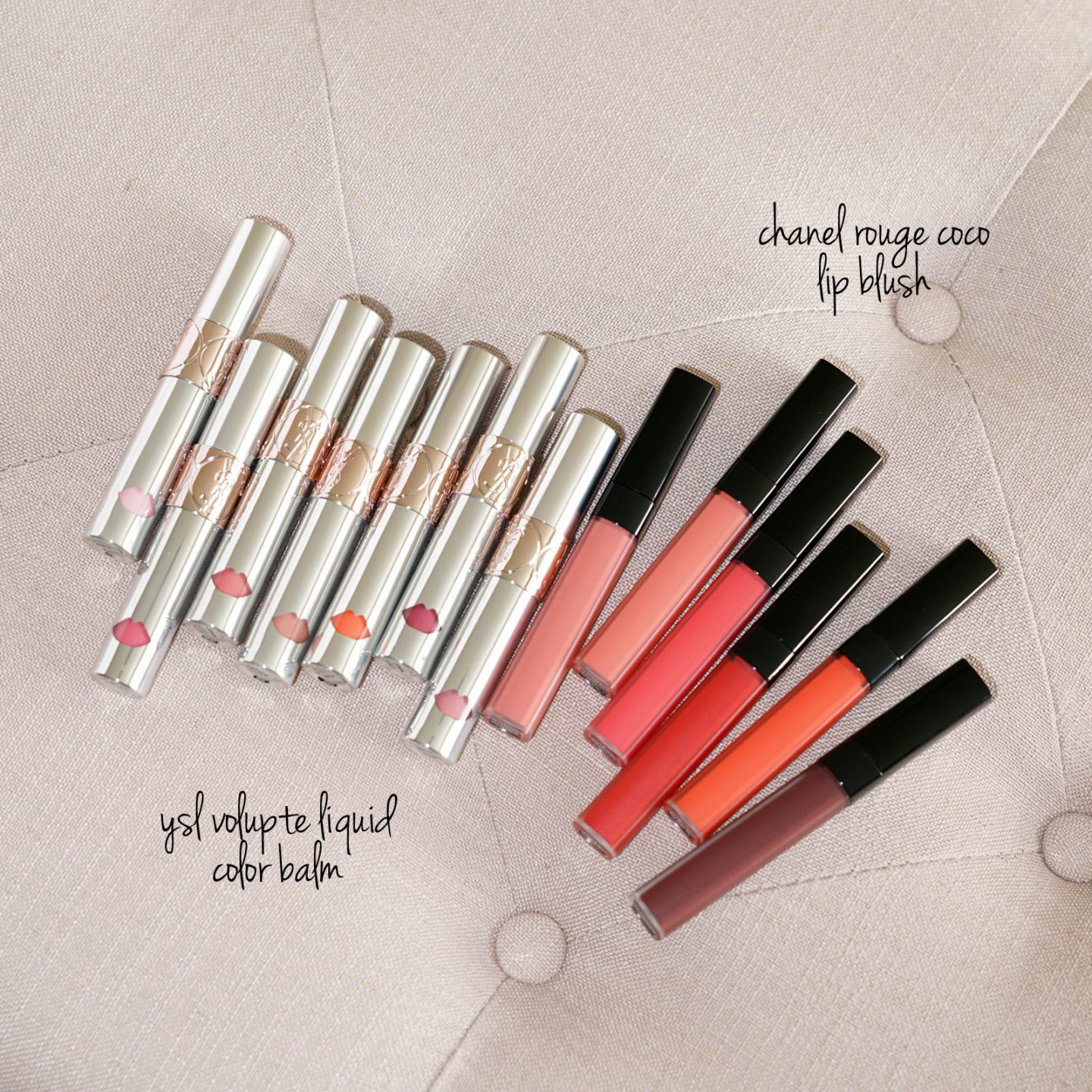 YSL Volupte Liquid Colour Balms and Chanel Rouge Coco Lip Blush Swatches | Fashion Groom Spot