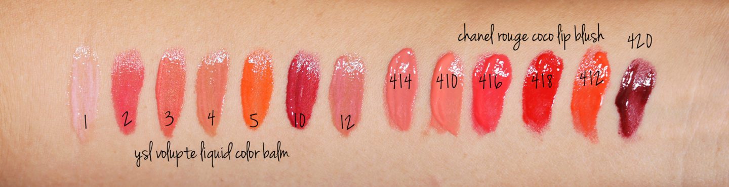 YSL Volupte Liquid Colour Balms and Chanel Rouge Coco Lip Blush Swatches | Fashion Groom Spot
