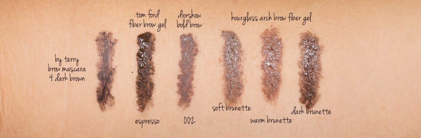 By Terry, Tom Ford, Dior Brow Gel Swatches