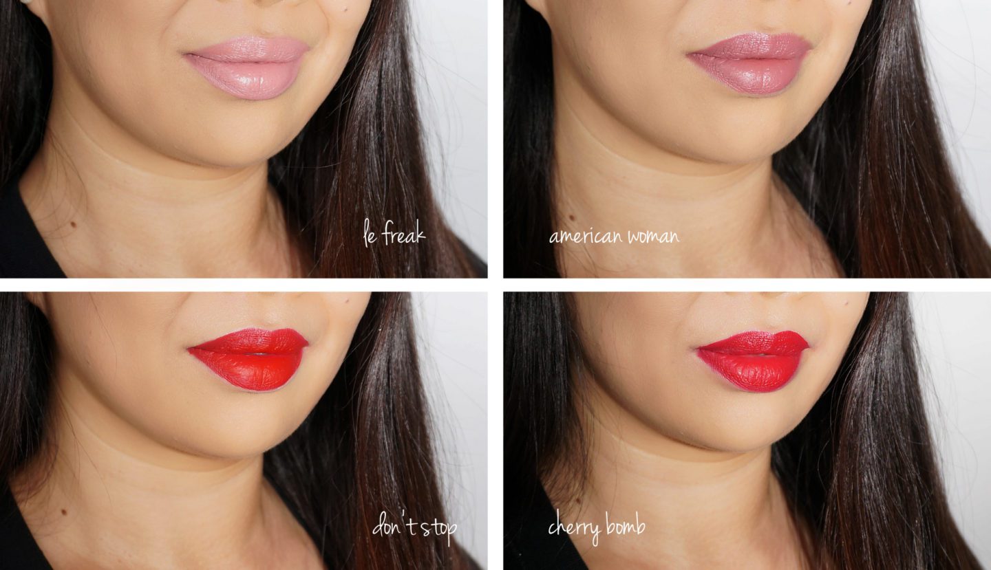 NARSissist Wanted Power Pack Lip Kit swatches Cool Nudes and Hot Reds swatches