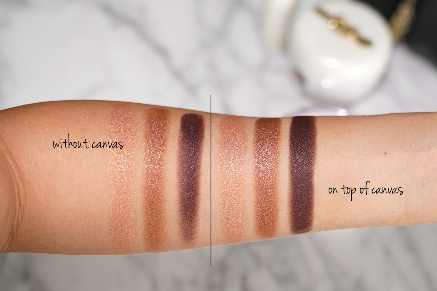 Tom Ford Honeymoon Eyeshadow Swatches over Tatcha Silk Canvas