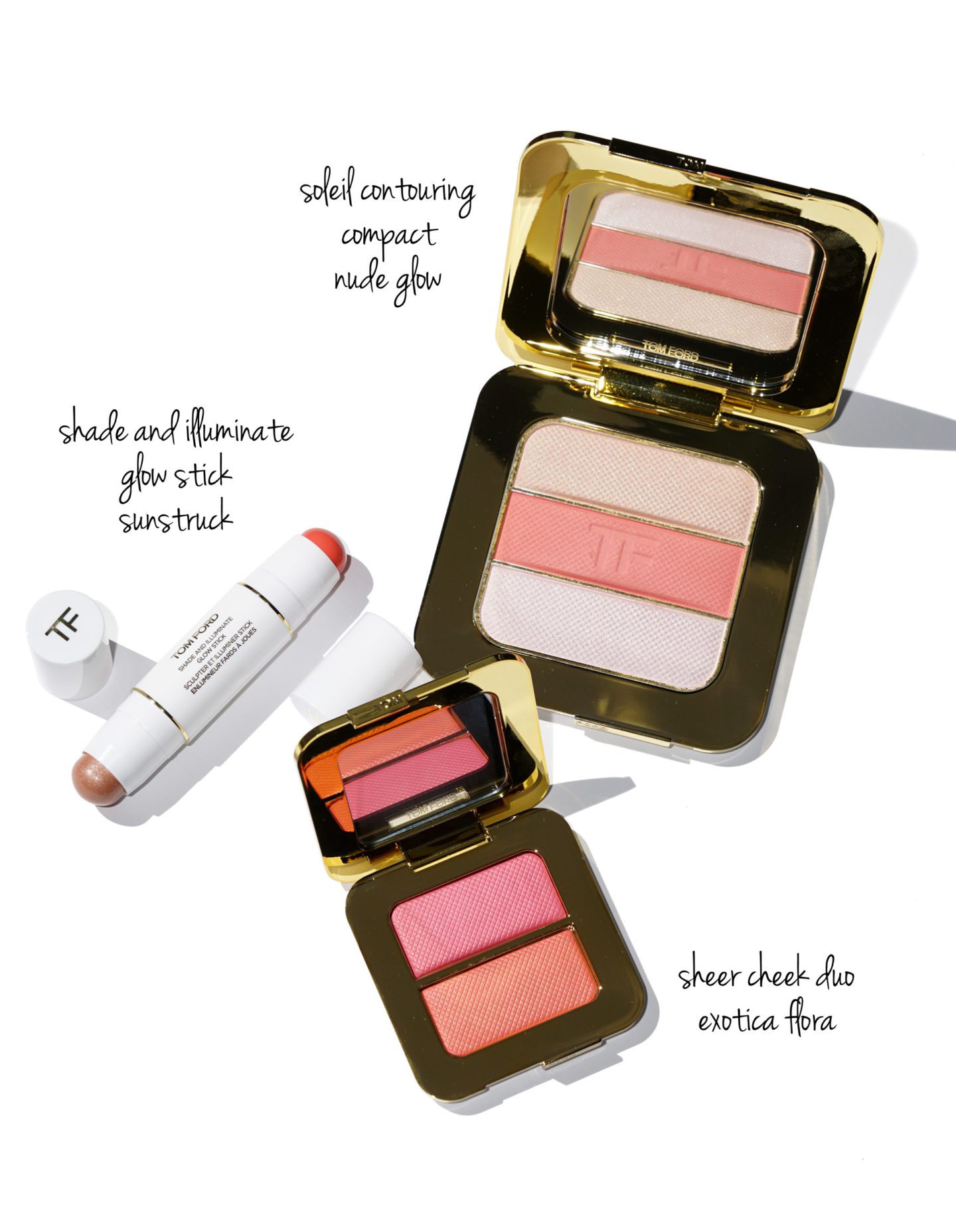 Tom Ford Shade and Illuminate Glow Stick, Soleil Contouring Compact Nude Glow and Sheer Cheek Duo in Exotica Flora | Fashion Groom Spot