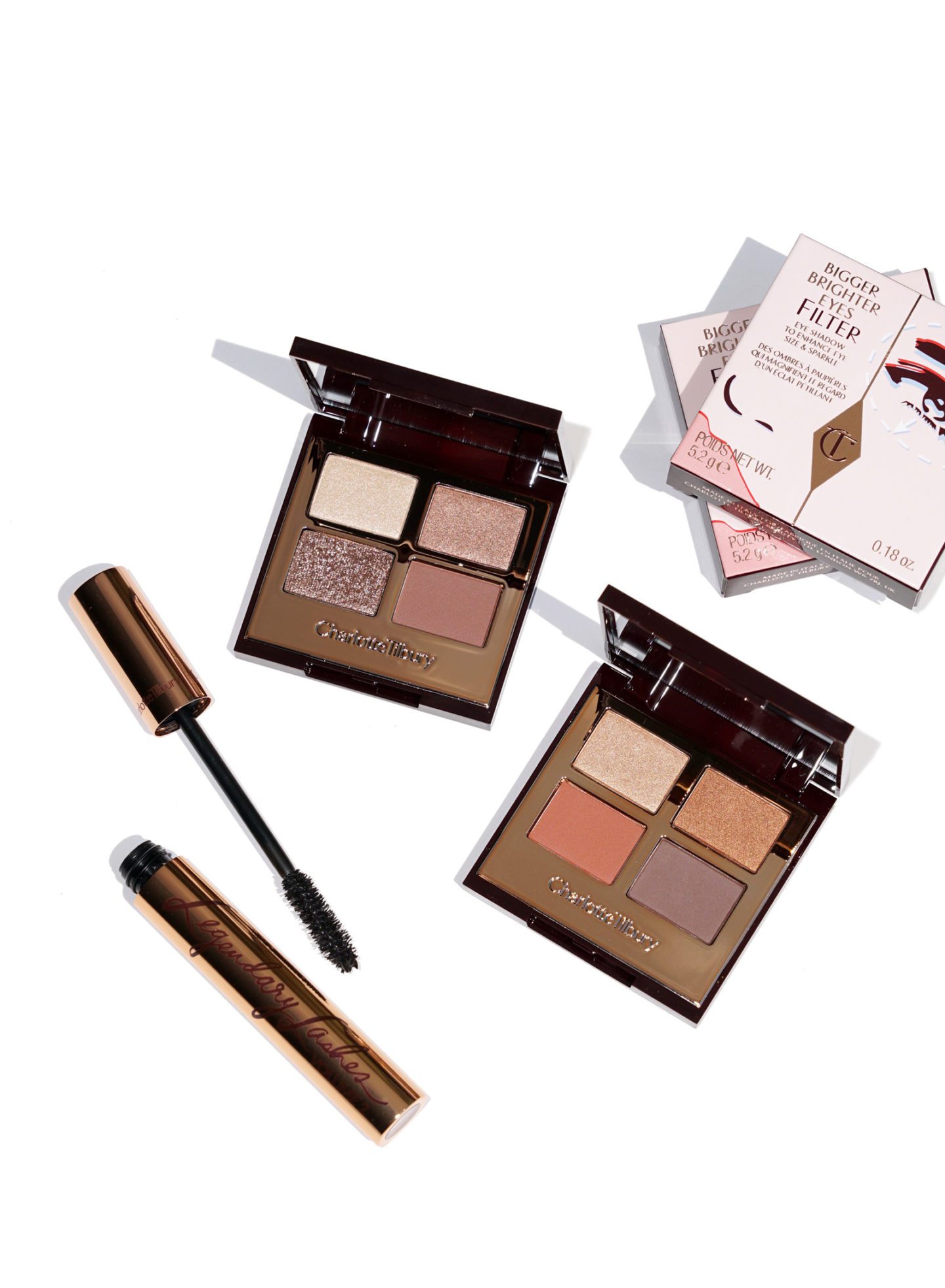 Charlotte Tilbury Bigger Brighter Eyes Filter Exaggereyes and Transformeyes Eyeshadow Palette Review + Swatches