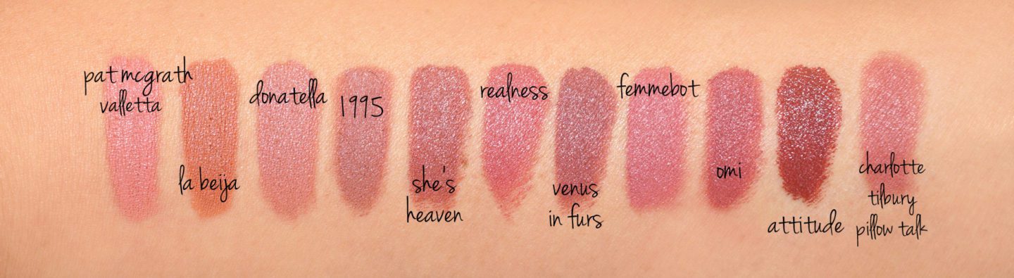 Pat McGrath Lipstick Swatches