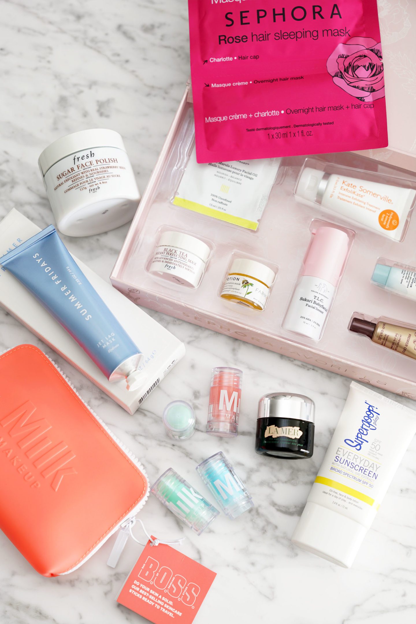 Skincare Haul Sephora MILK, La Mer, Summer Fridays, Sephora Collection, Fresh