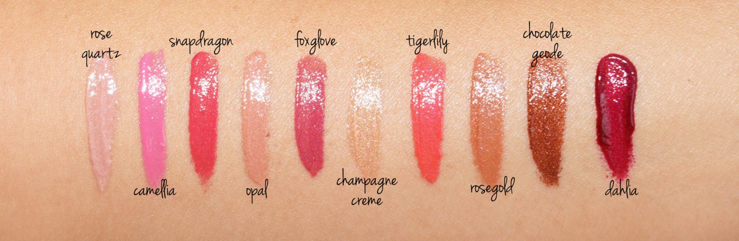 Becca Glow Lip Gloss swatches