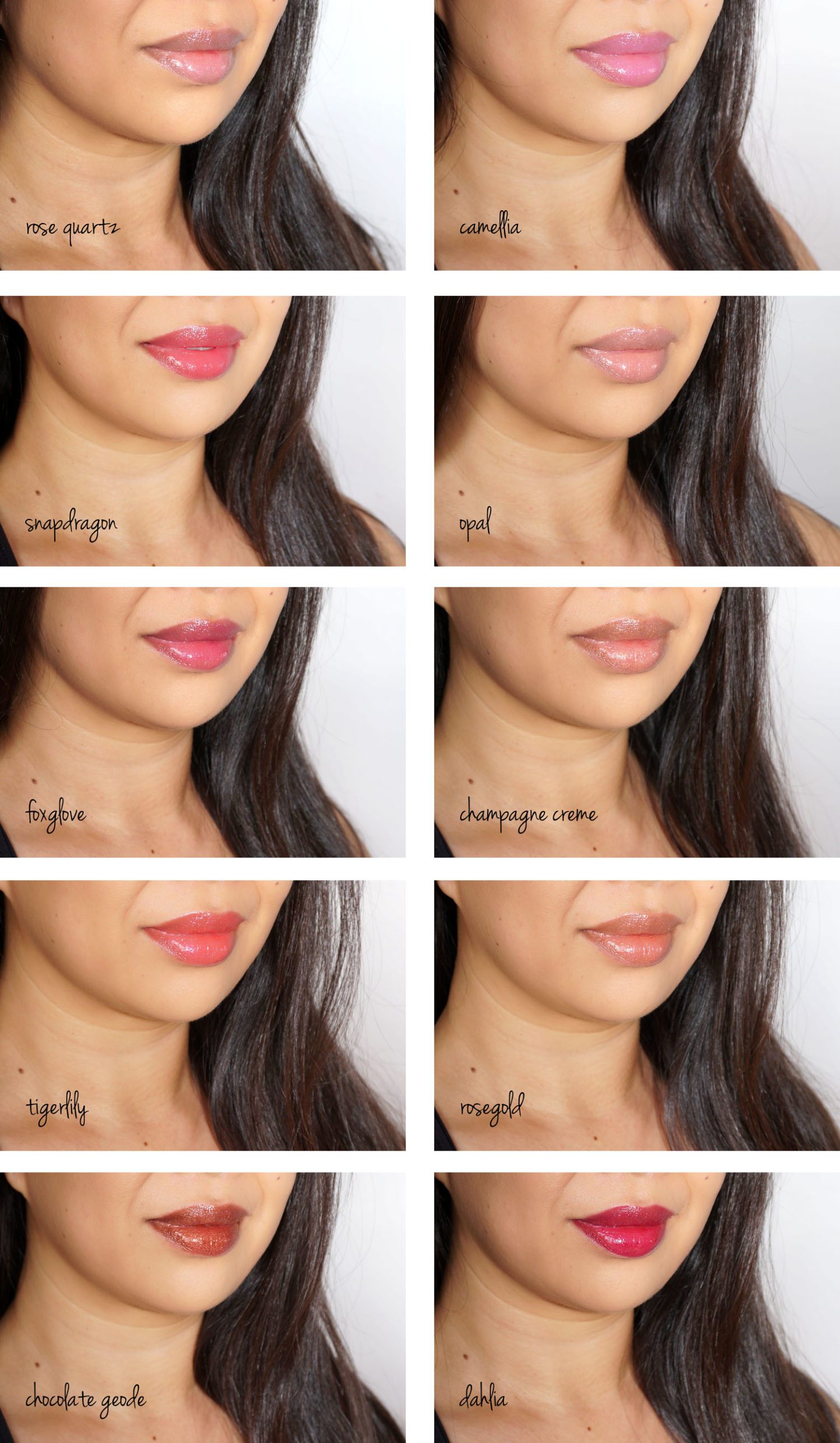 Becca Glow Lip Gloss swatches