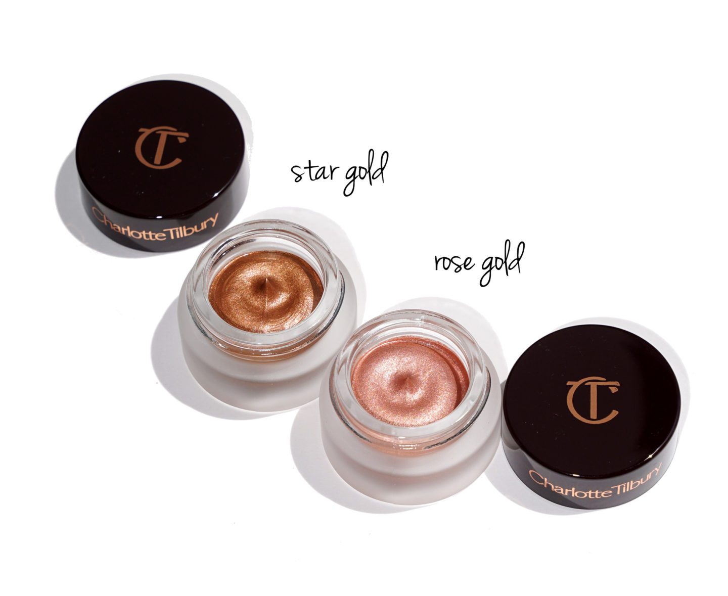 Charlotte Tilbury Eyes to Mesmerise Cream Shadows in Star Gold and Rose Gold Review + Swatches