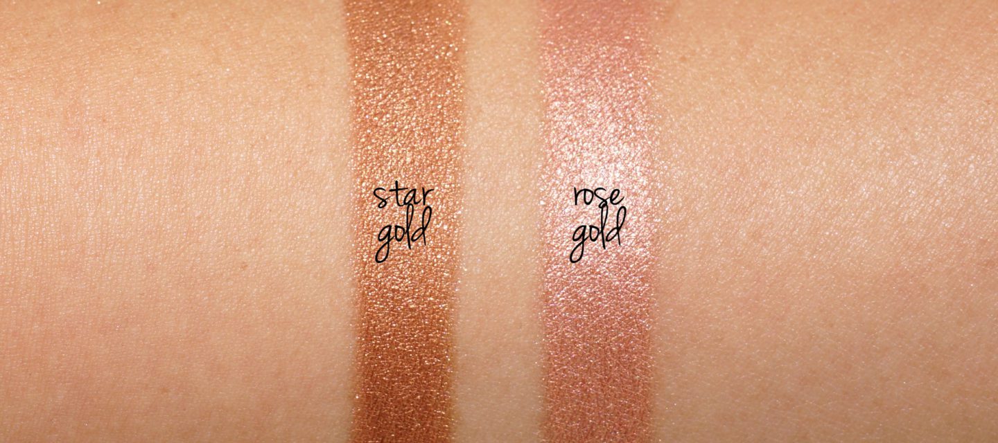 Charlotte Tilbury Eyes to Mesmerise Cream Shadows in Star Gold and Rose Gold Review + Swatches
