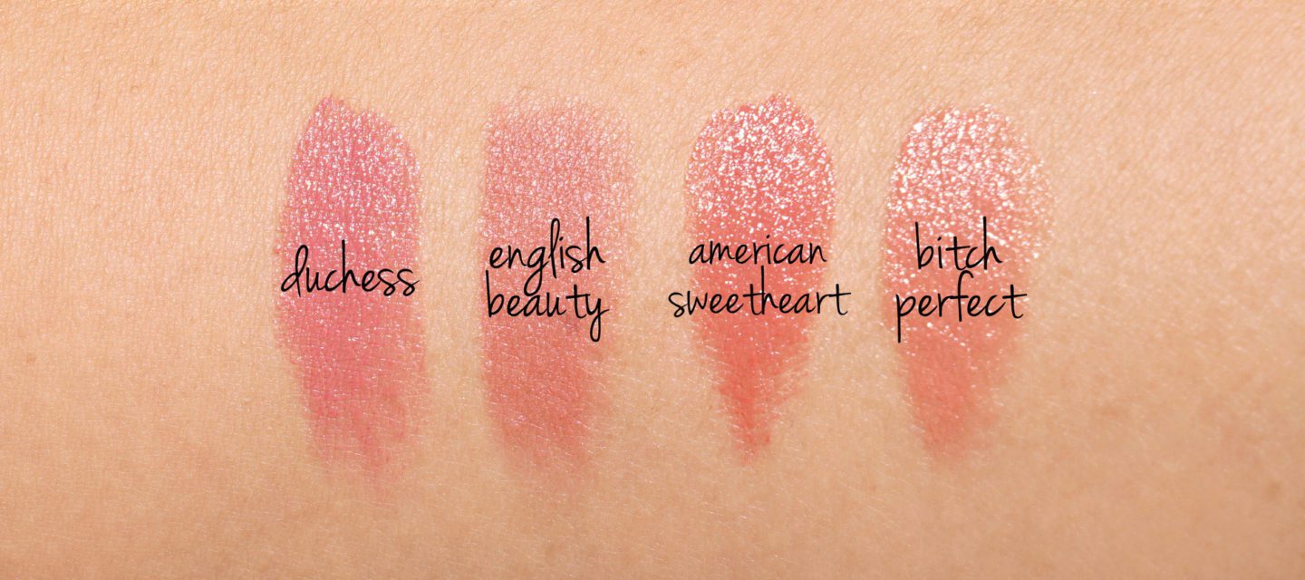 Charlotte Tilbury Online Exclusives The Duchess, English Beauty, American Sweetheart, Bitch Perfect Review + Swatches