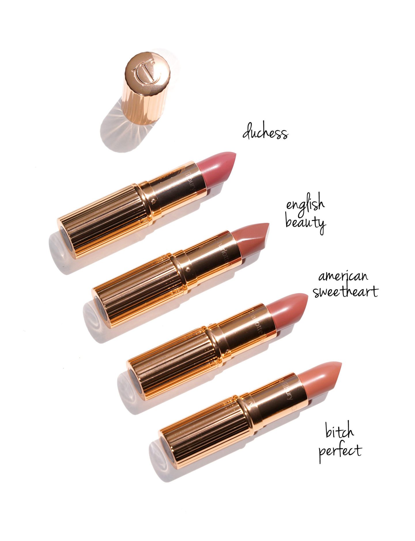 Charlotte Tilbury Online Exclusives The Duchess, English Beauty, American Sweetheart, Bitch Perfect Review + Swatches