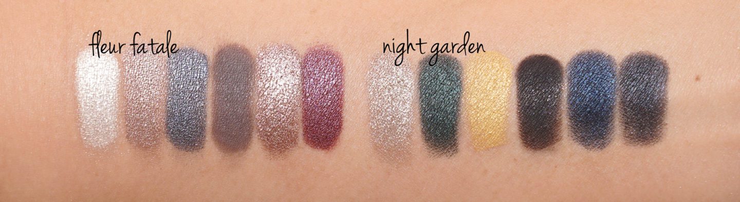 NARS x Erdem Strange Flowers Eyeshadow Palettes Fleur Fatale and Night Garden swatches