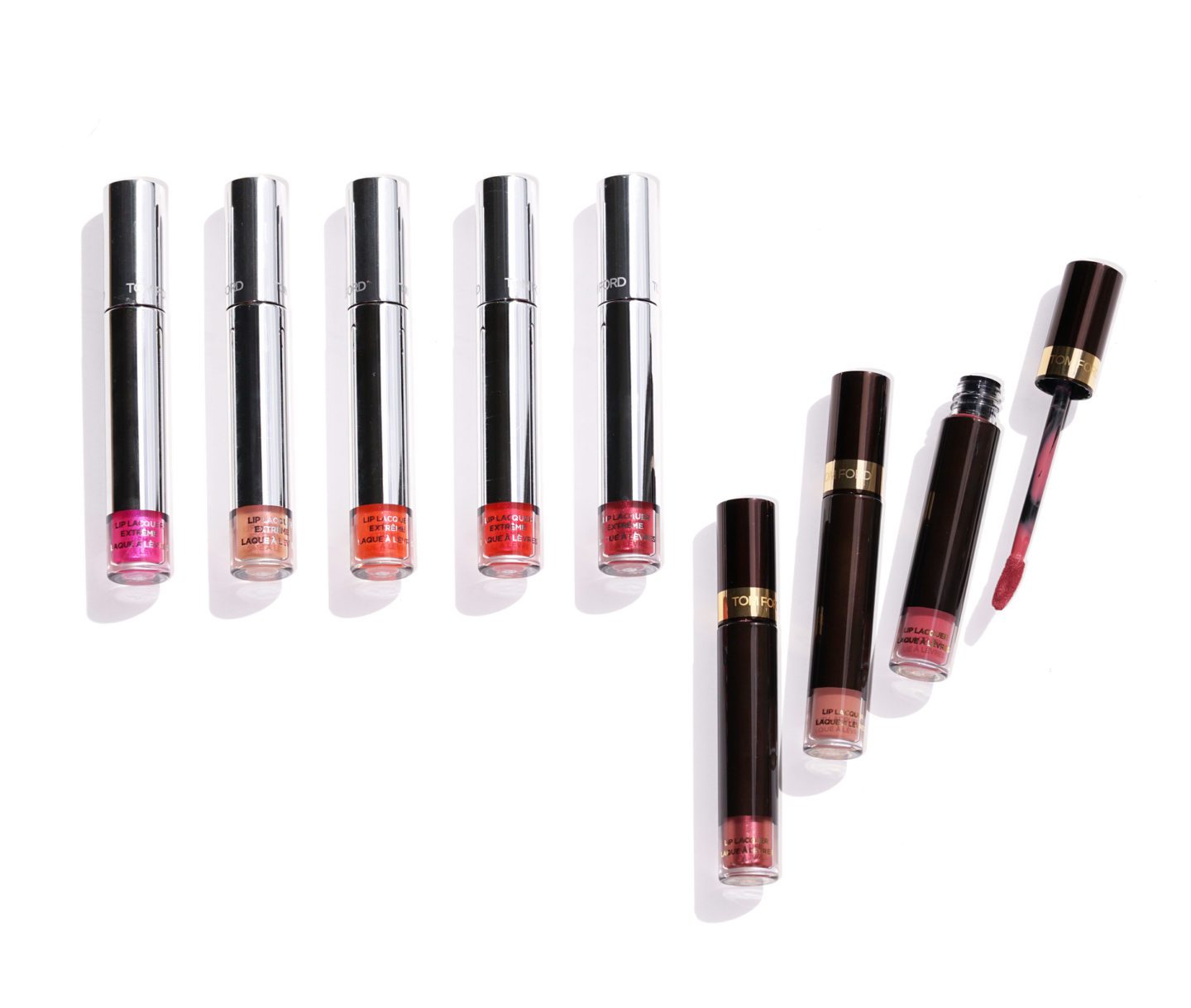 Tom Ford Lip Lacquer Extreme and Lip Lacquer Review + Swatches Panty Pink, Cameo, Torch, Slicker, Hot Rod, Pink Sabre, Universal Appeal, Pussycat