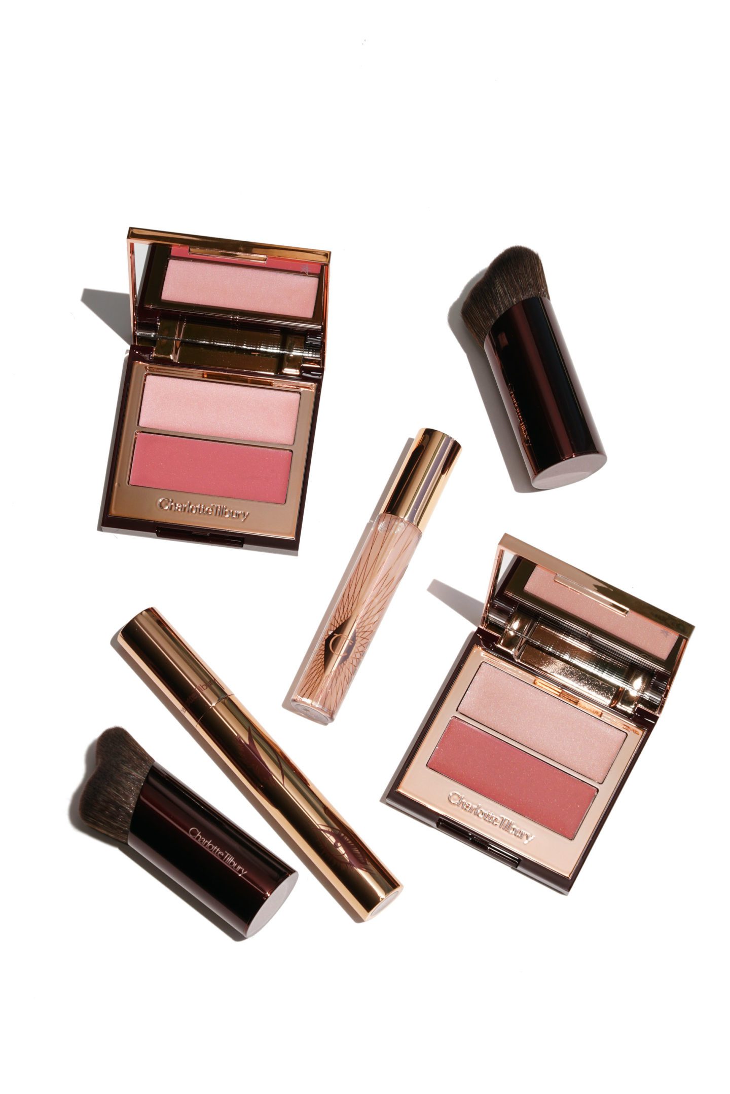 Charlotte Tilbury Pretty Youth Glow Filter, Cheek Hug Brush and Collagen Lip Bath