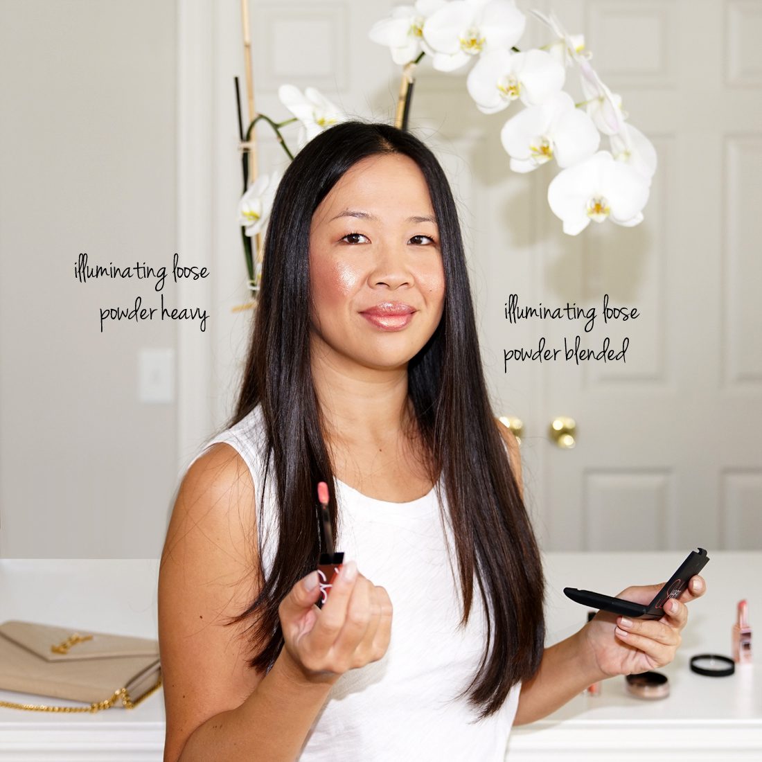 NARS Orgasm Illuminating Loose Powder and Full Vinyl Lip Lacquer