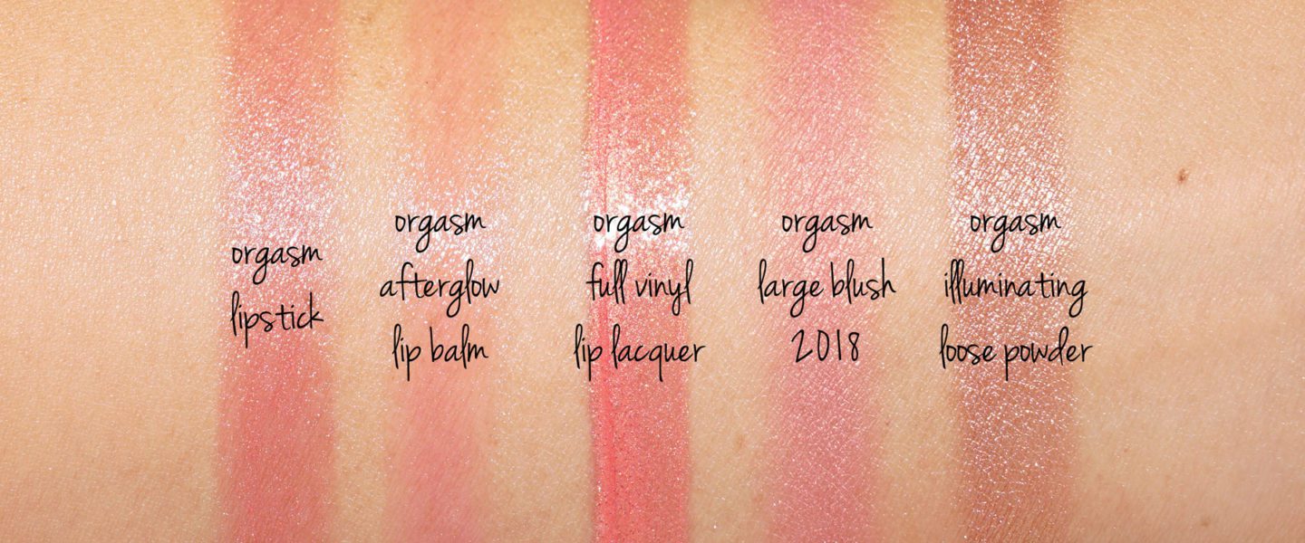NARS orgasm swatches