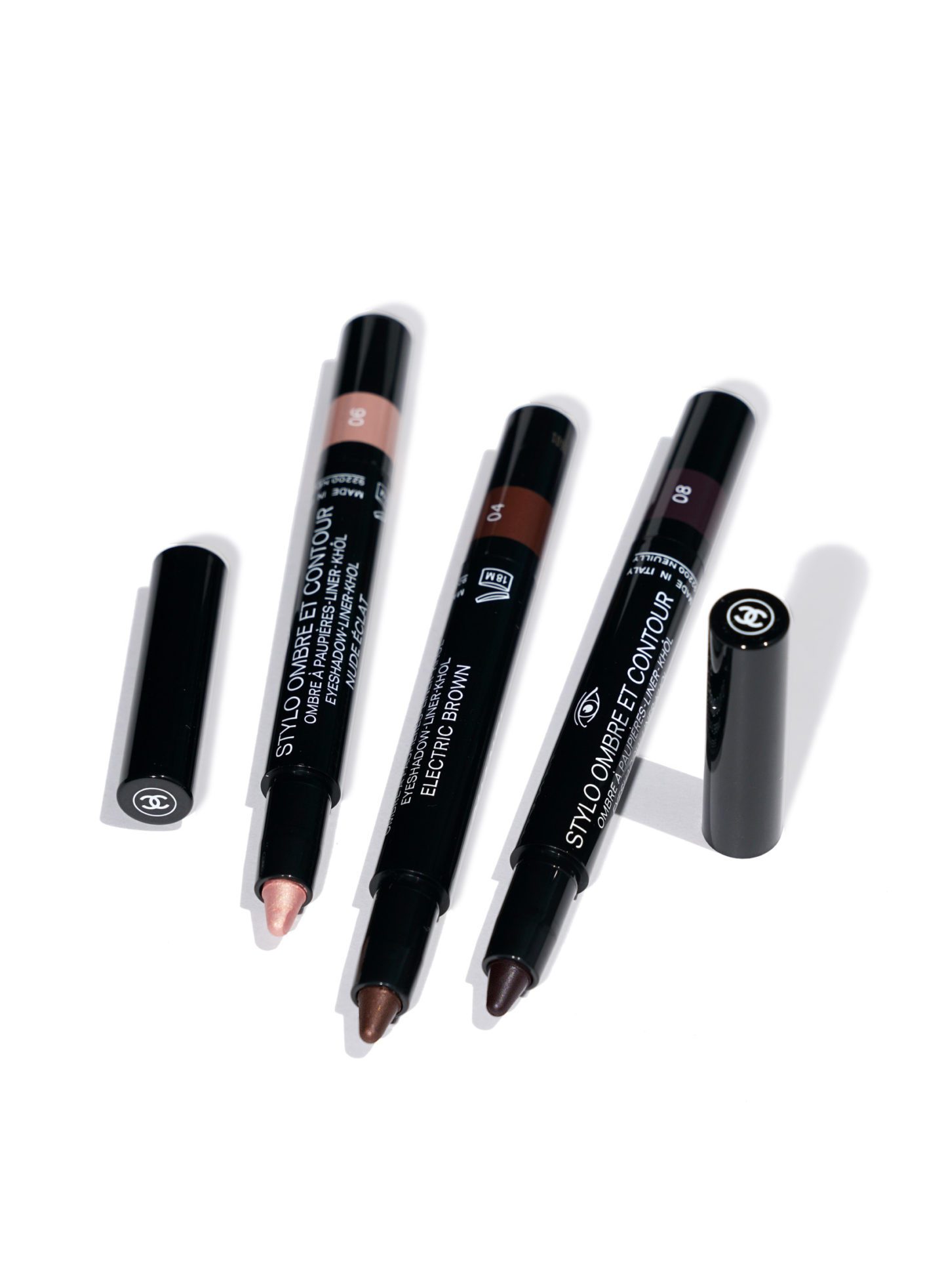 Chanel Stylo Ombre Et Contour Nude Eclat, Electric Brown and Rouge Noir