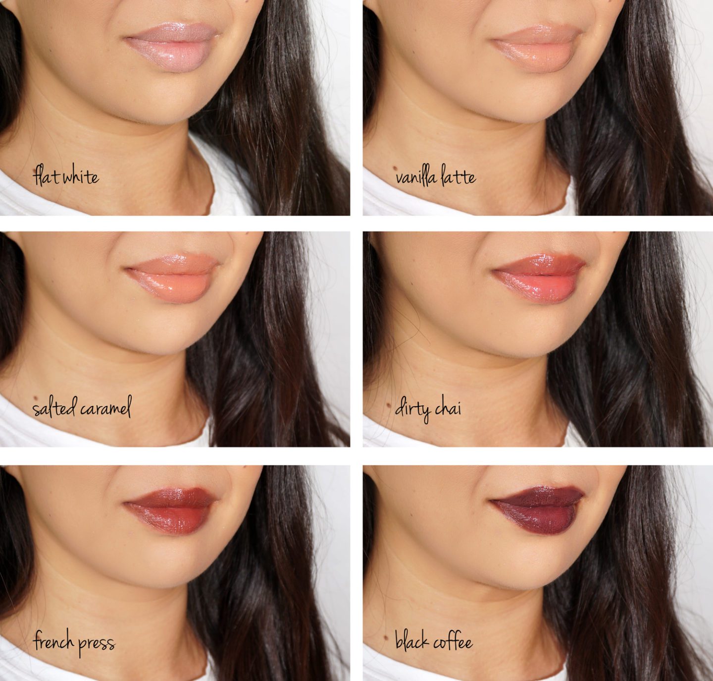 Bite Beauty French Press Lip Gloss Lip Swatches