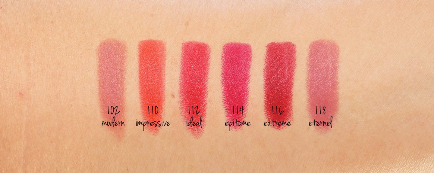 Chanel Rouge Allure Velvet Extreme in Modern, Impressive, Ideal, Epitome, Extreme and Eternel