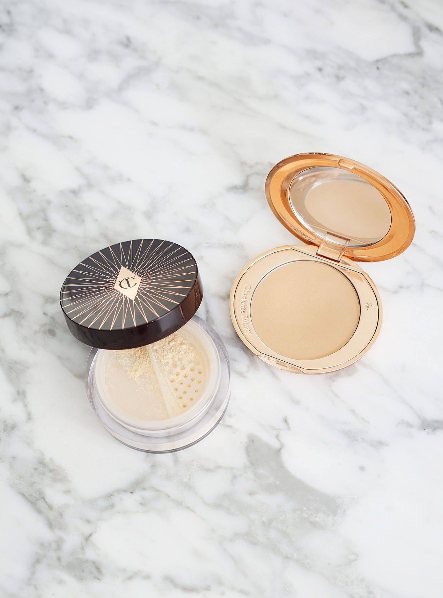 Charlotte Tilbury Magic Powder vs Flawless Pressed Shade 2