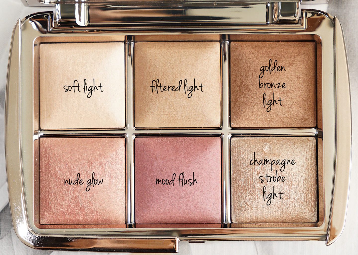 Hourglass Unlocked Ambient Lighting Palette Review - Soft Light, Filtered Light, Golden Bronze Light, Nude Glow, Mood Flush, Champagne Strobe Light